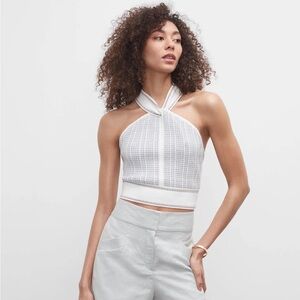 Club Monaco Blue and White Striped Sweater